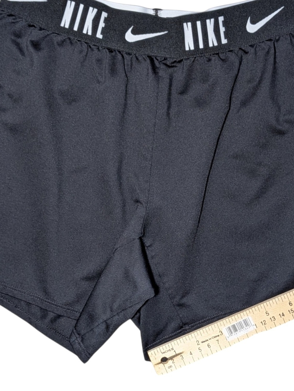 Nike Girls Black Athletic Shorts with Logo Waistband - Picture 5 of 7